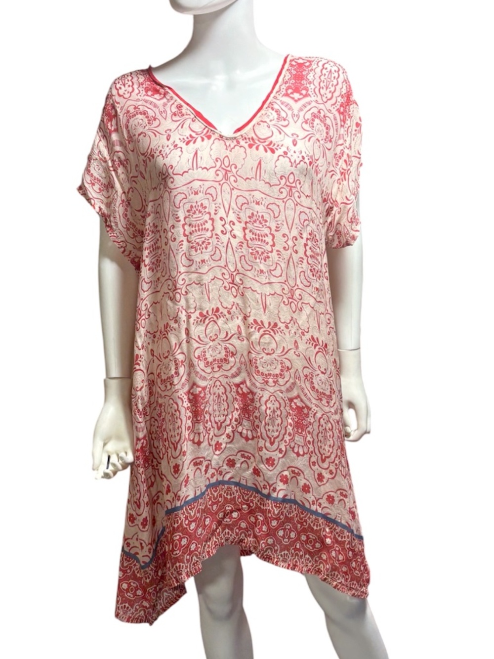 Johnny Was Red Paisley Kaftan Cover Up - XL
